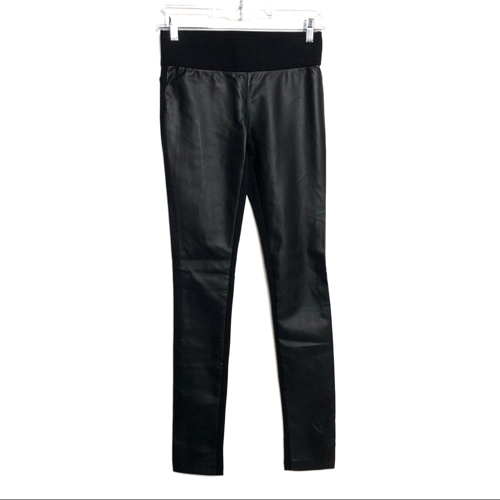CLUB MONACO | Tasha Faux Leather Black Leggings XS 0